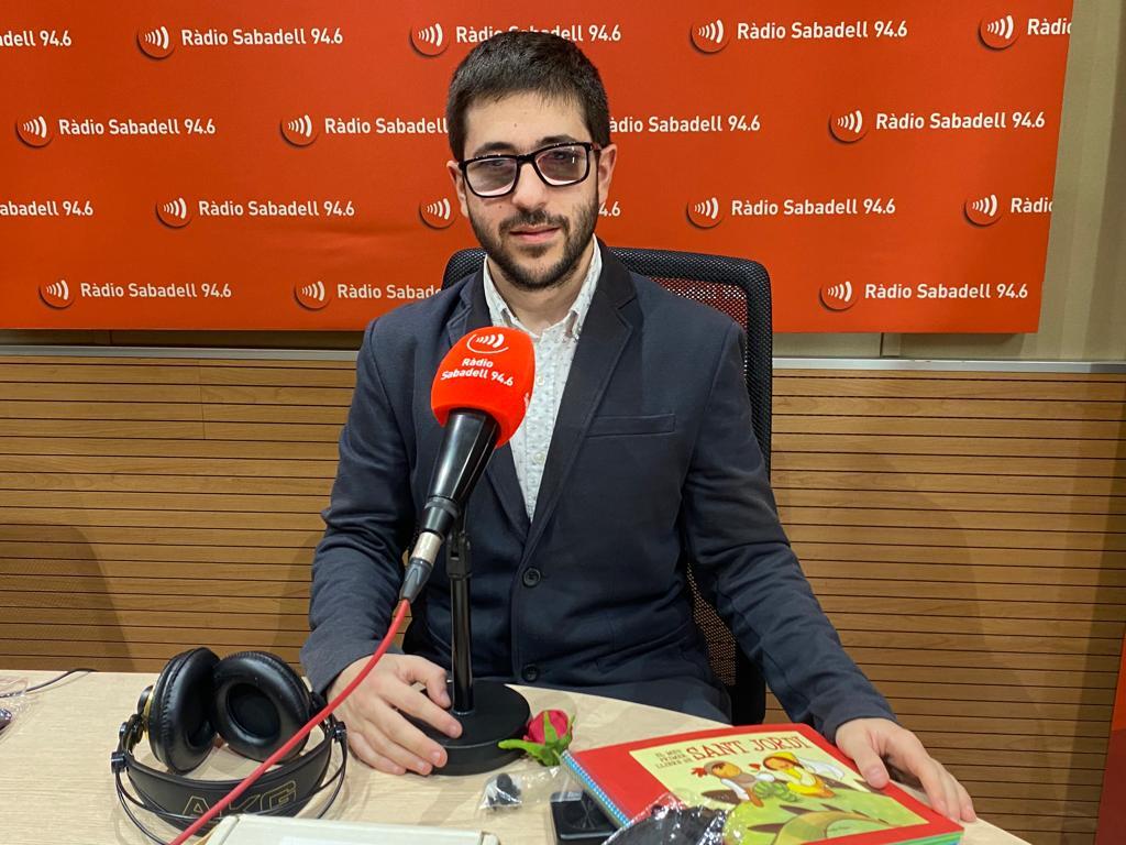 Albert Flamarich, director de l'ONCE a Sabadell, a l'estudi de Ràdio Sabadell