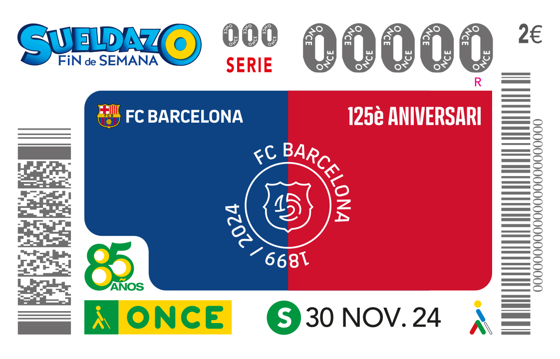 Imatge del cupó del 30 de novembre dedicat al 125è Aniversari del Barça.