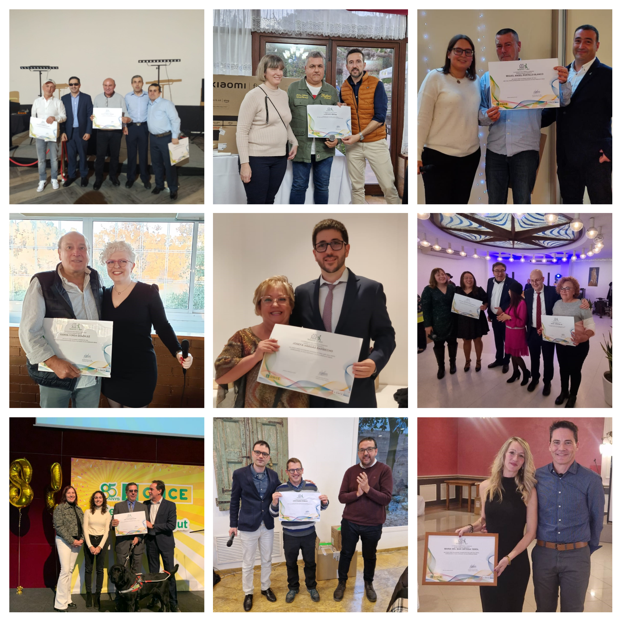 collage de les fotos dels venedors de l'any recollint el seus diplomes