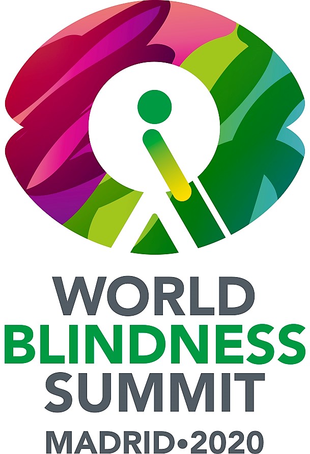 Logo multicolor del World Blindness Summit Madrid 2020.