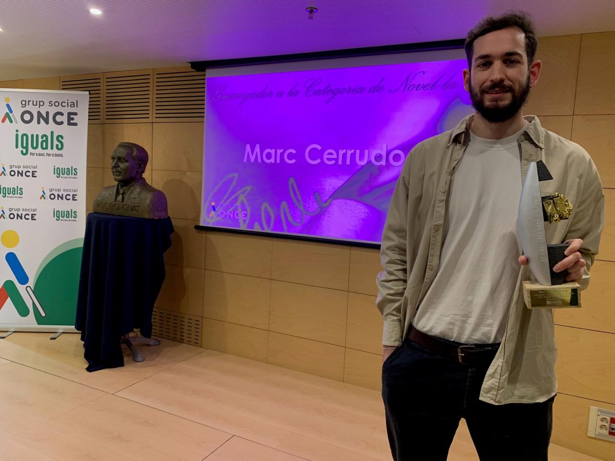 Marc Cerrudo, guanyador de la categoria de novel·la del Roc Boronat 2021.