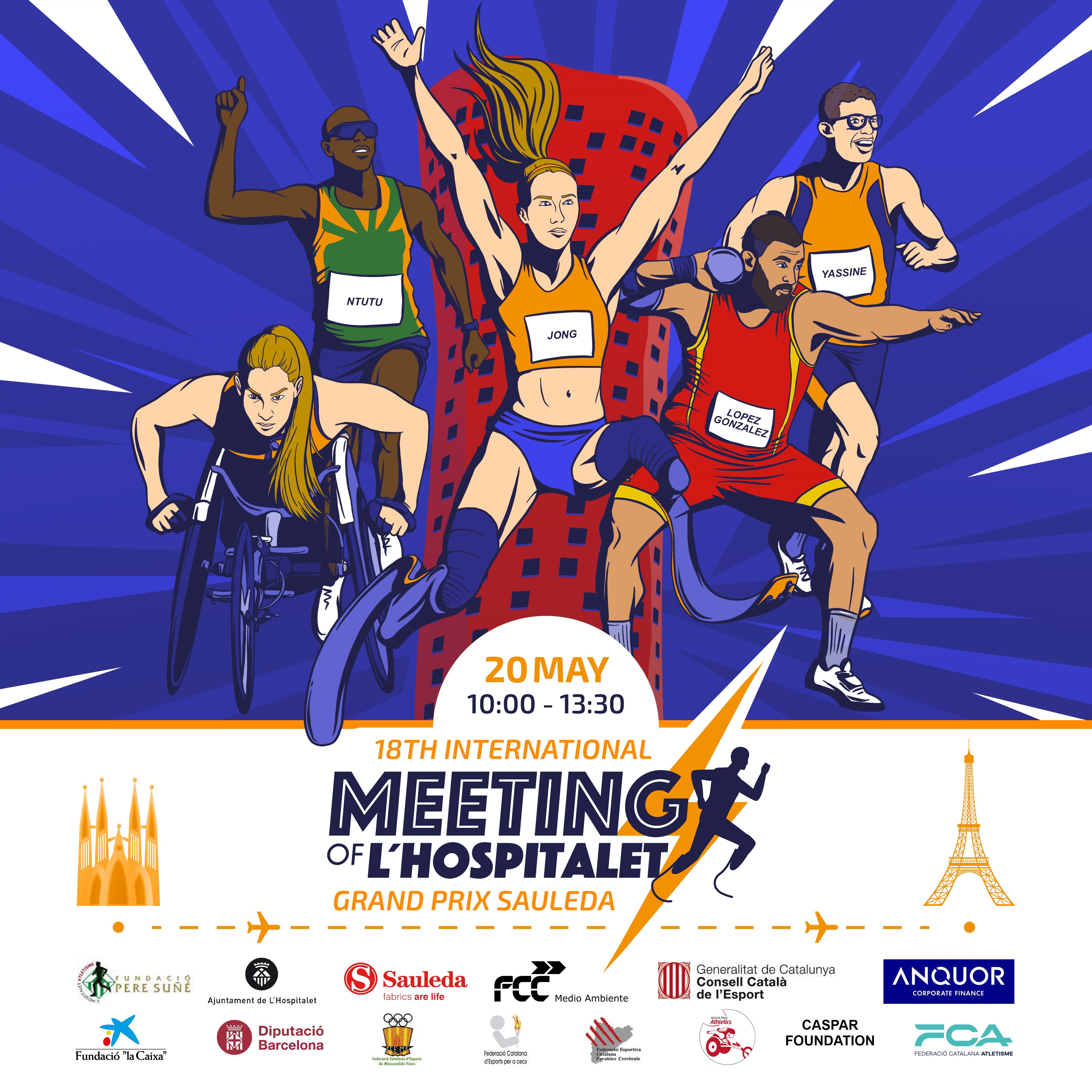 Cartell del Meeting d'atletisme adaptat de L'Hospitalet de Llobregat.
