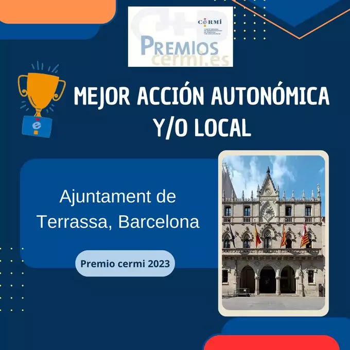 El jurat dels Premis Cermi.es 2023, que atorga el Comitè Espanyol de Representants de Persones amb Discapacitat (CERMI), ha concedit a l'Ajuntament de Terrassa, el premi a la categoria de Millor Acció autonòmica i/o local.
