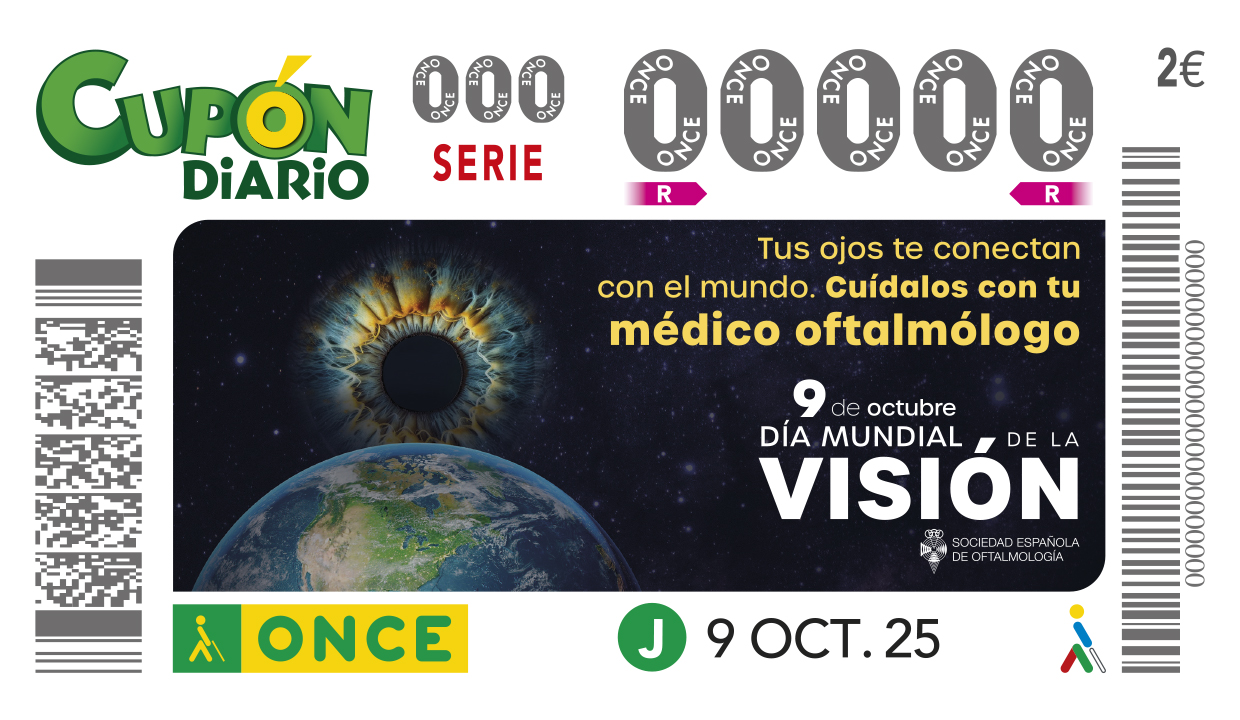 El Dia Mundial de la Visió va ser el cupó de l'ONCE de dijous 9 d'octubre.