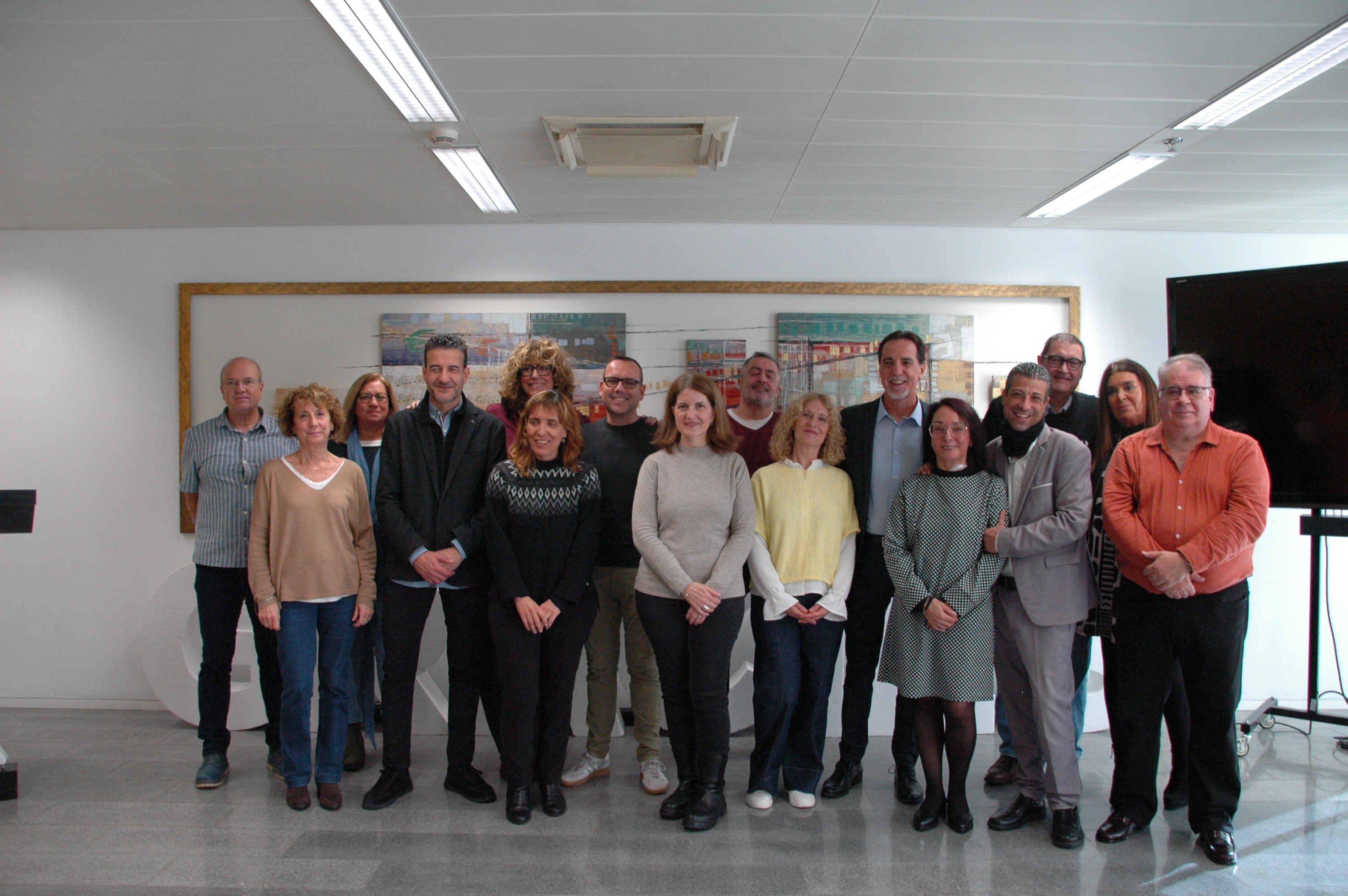 Medallistes de 25 i 35 anys, a la seu de la DT d'ONCE Catalunya.