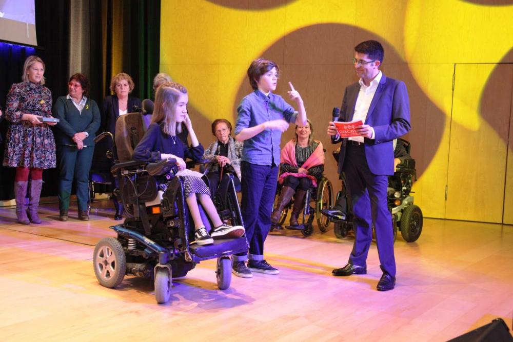 Lorena Jurado i Marc Domenèch amb Josep Maria Soro, presentador de l'acte.
