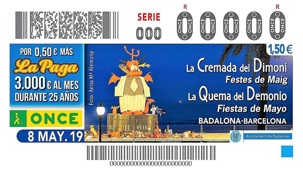 L’ONCE dedicà el seu cupó del proper dimecres 8 de maig a la Cremada del Dimoni.