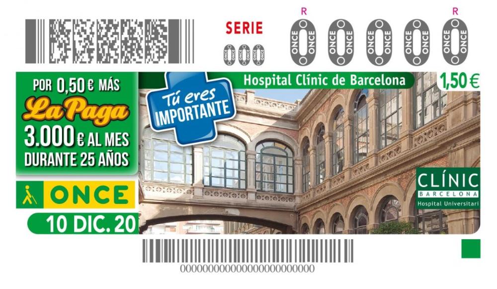 Cupó Hospital Clínic, del 10 de desembre.