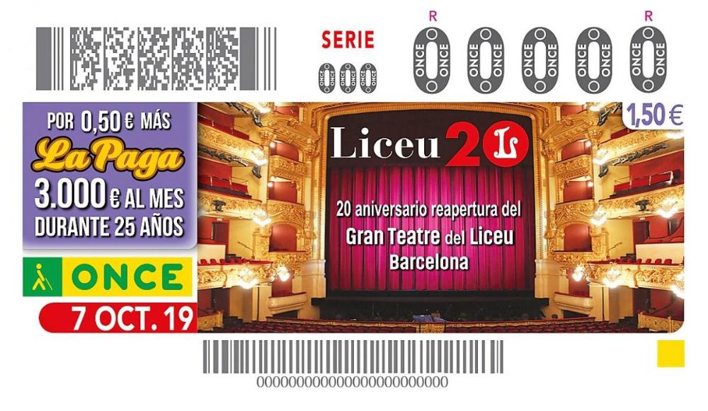 Cupó dedicat al Liceu.