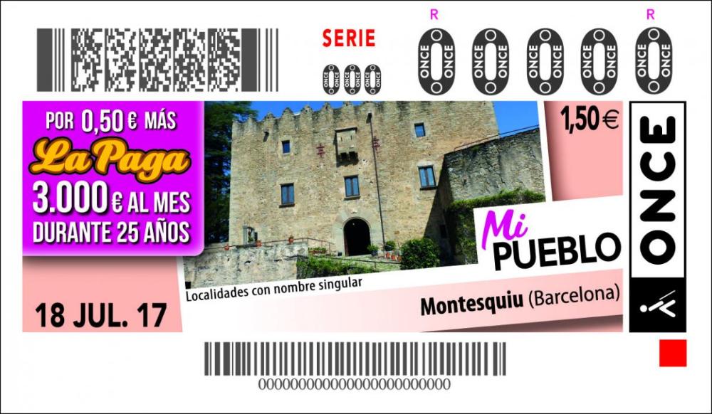 Imatge del cupó dedicat a Montesquiu.