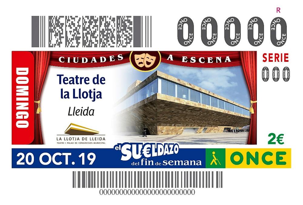 Cupó dedicat al Teatre La Llotja de Lleida.