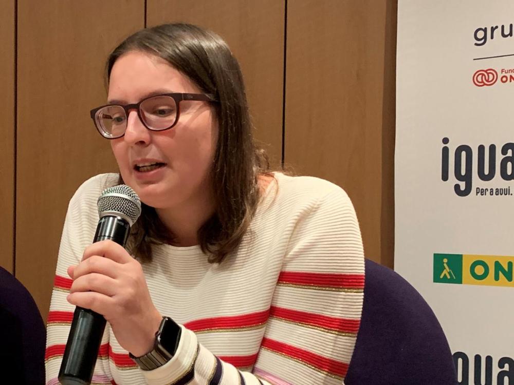 Elisabteh Marín, nova directora de l'ONCE a Vic, en un moment de la seva presentació.