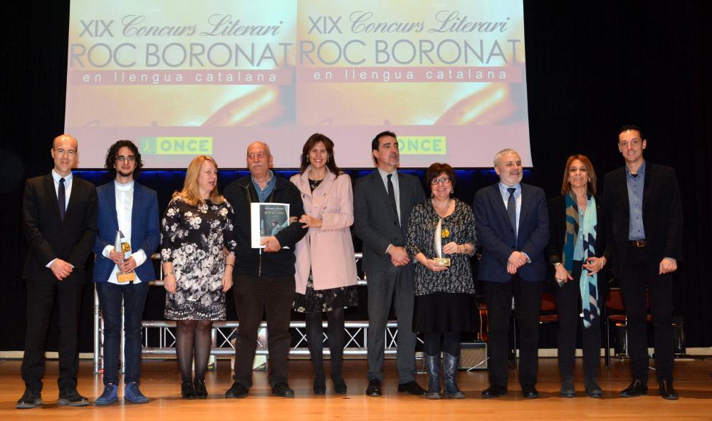 Foto de  guanyadors i autoritats dells XIX Roc Boronat.