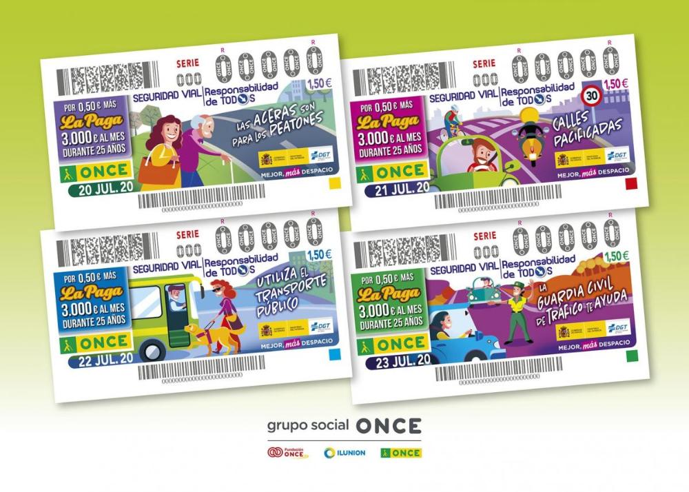 ‘Responsabilitat de tots' és la campanya de seguretat viària de la Direcció General de Trànsit (DGT) que va protagonitzar 22 milions de cupons de l'ONCE (cinc milions i mig cada dia), corresponents als dies, 20, 21, 22 i 23 de juliol, i que es van sumar a aquesta petició per la seguretat a les carreteres.
