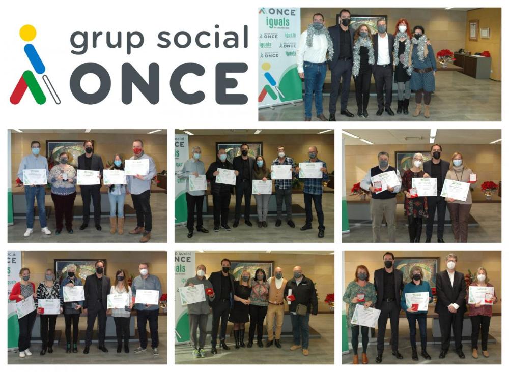 Grups de medallistes de diferents departaments de la Delegació Territorial.