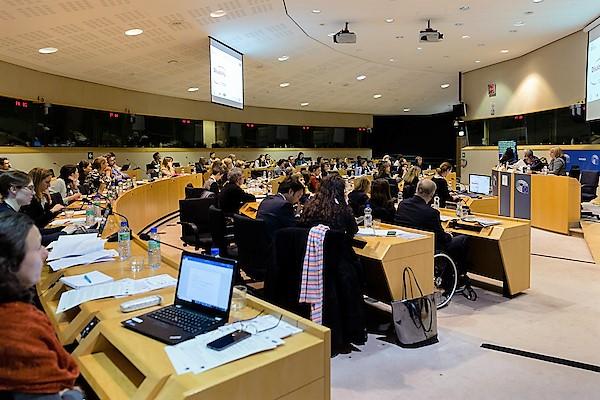 Imagen del Parlamento Europeo en un momento de la presentación.
