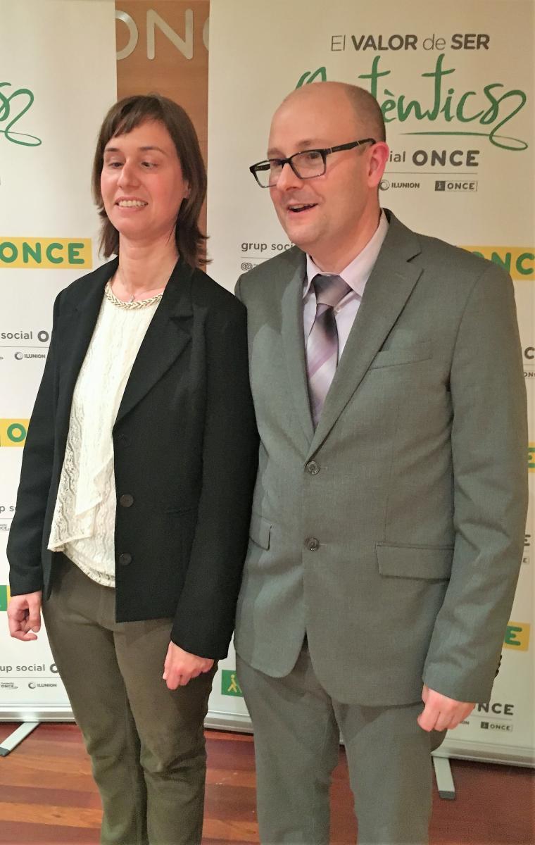 Raquel Saaverdra, nova directora de la direcció d'ONCE Tarragona i Francisco Sánchez, ratificat com a  sotsdirector de l’ONCE a Tarragona.