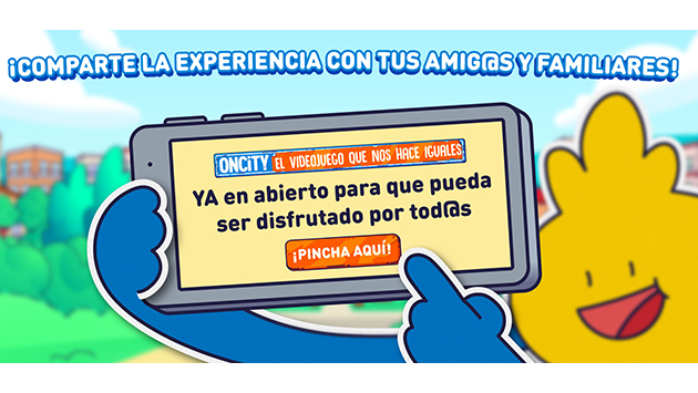 Cartell d'ONCITY, el videojoc que ens fa iguals. 