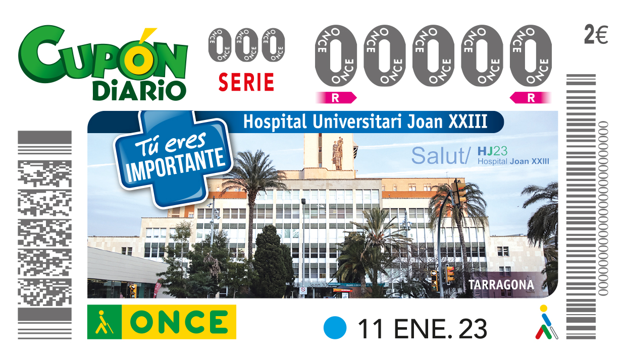 Imatge del cupó premiar a l’Hospital Joan XXIII de Tarragona