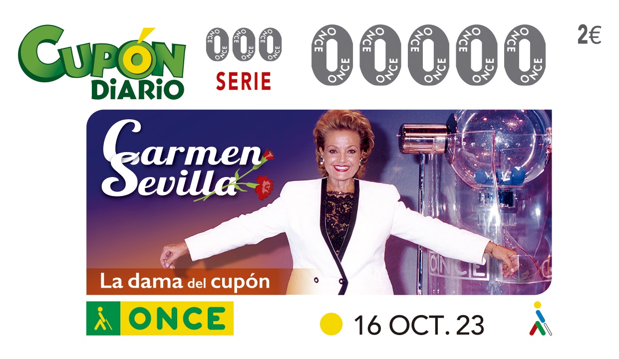 Cupó del dilluns 16 d'octubre, dedicat a Carmen Sevilla, la 'dama del cupó'.