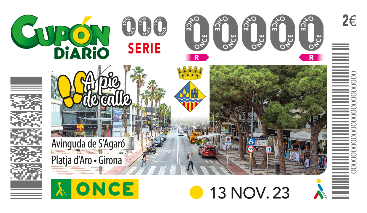 Imatge del cupó de dilluns 13 de novembre, dedicat a l’avinguda S’Agaró de Platja d’Aro.