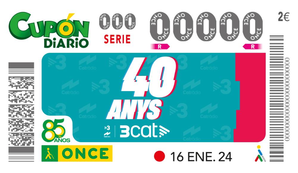 Imatge del Cupó del 40 aniversari de Tv3 i Catalunya Ràdio.