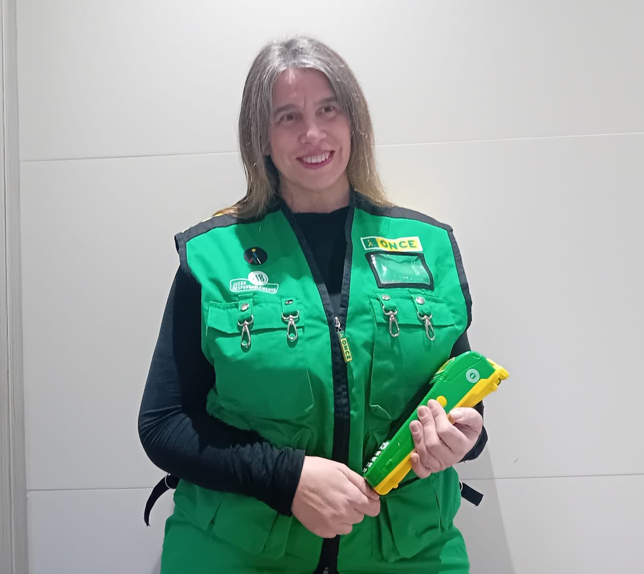 Eva Núñez, venedora de l'ONCE a Girona.