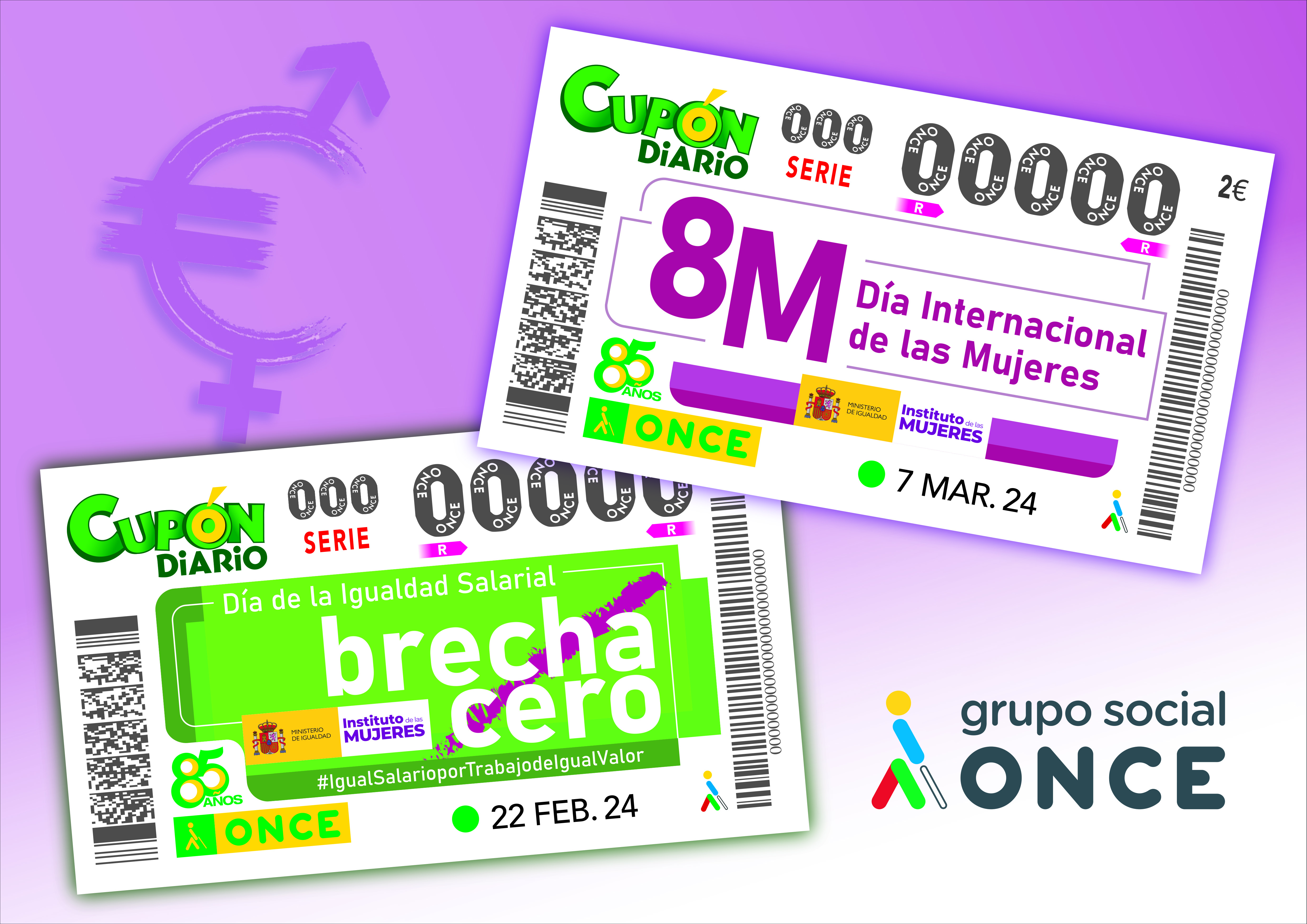 Cupones dedicados al Día de la Igualdad Salarial y al Día Internacional de las Mujeres.