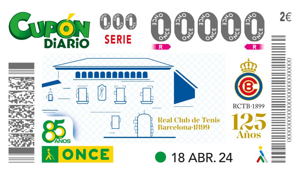 Imatge del Cupó del 125 aniversari del RCTB 1989, amb els ceros.