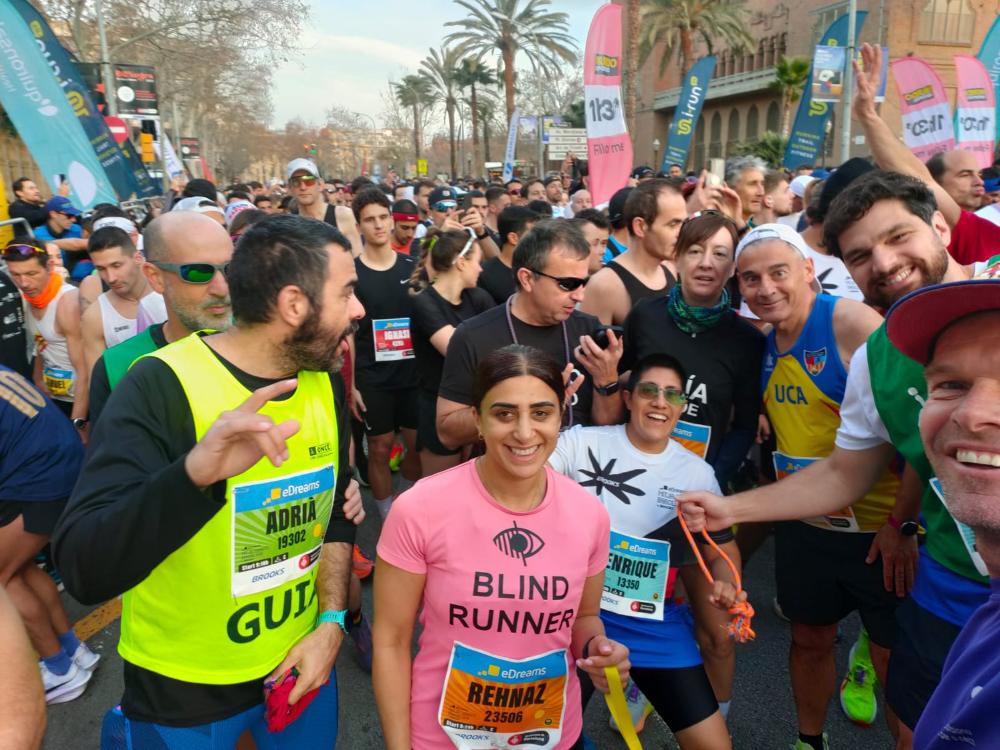 Selfie d'alguns dels participants a la Mitja Marató de Barcelona