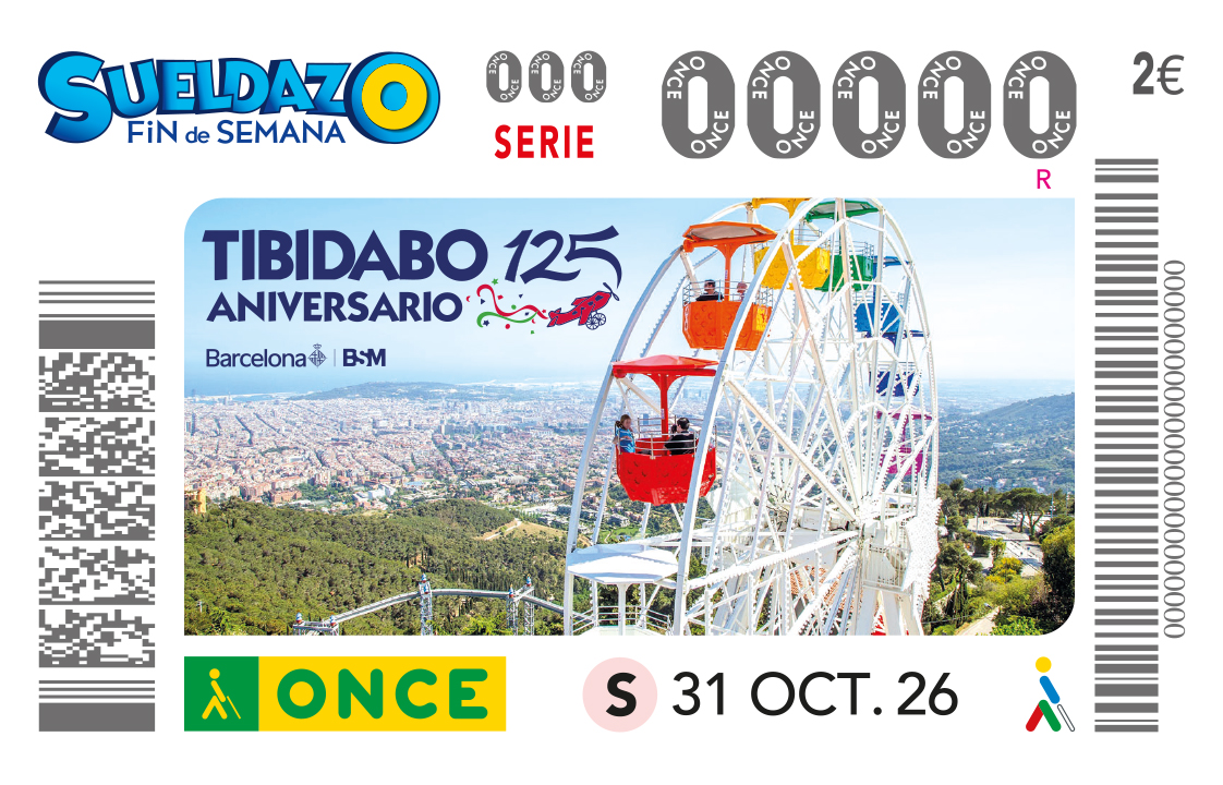 Imatge del cupó del Tibidabo, amb l'emblemàtica nòria al fons.