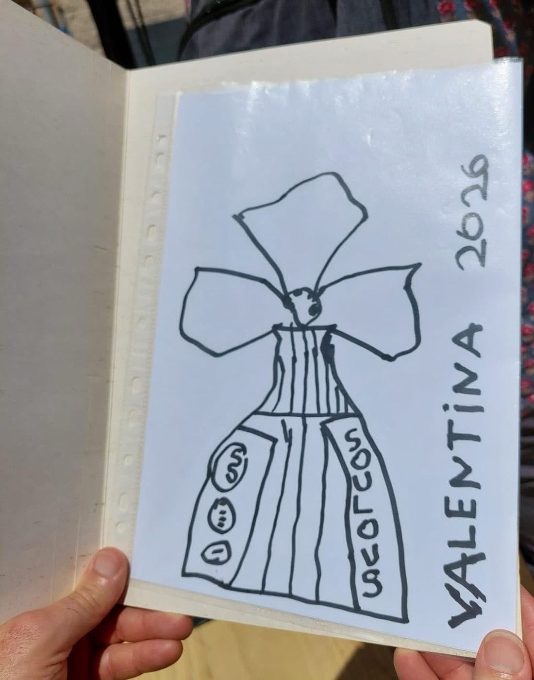 Dibuix de la Torre de Jesús que va fer Valentina i que va regalar al Papa.